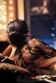 一组满背彩色创意个性纹身图案