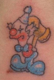 卡通小丑和锤子纹身图案