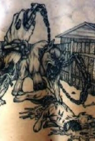 可怕的黑色魔鬼纹身图案