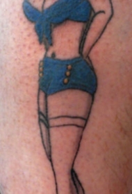 经典的水手女孩性感纹身图案