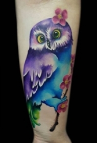 多款特别的小动物简单线条猫头鹰纹身图案