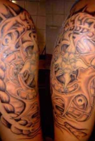大臂太阳神机械个性纹身图案