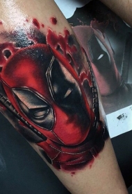 可怕的血腥死侍头像彩绘纹身图案