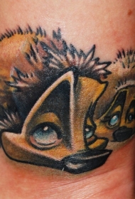 有趣的彩绘刺猬纹身图案