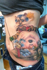 女生侧肋有趣的各种幻想动物和怪物纹身图案