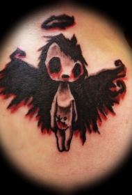 可爱的黑色小天使纹身图案