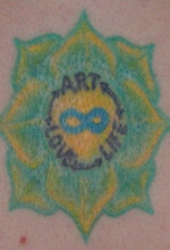 背部彩色爱情生活中的无限符号纹身