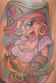 肩部彩色可爱的性感女孩纹身图案