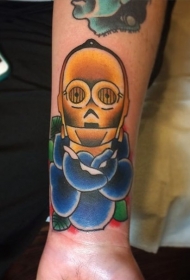 school金色的面具和蓝玫瑰纹身图案