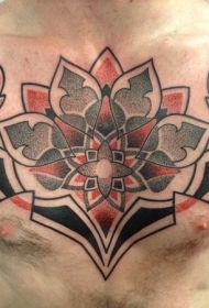 胸部个性的梵花纹身图案