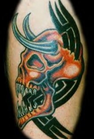红骷髅部落图腾纹身图案
