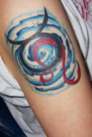 鲜艳的金牛座符号纹身图案