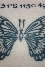 腰部美丽的装饰花朵黑色纹身图案