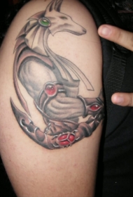 大臂阿努比斯美丽纹身图案