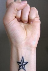 手腕经典的星星纹身图案