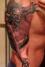 胳膊恶魔的长臂纹身图案