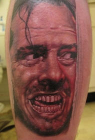 电影人物约翰的脸部肖像纹身图案