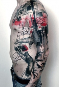 典型的PS图象处理软件风格的彩色纹身图案