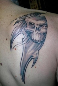 背部部落风死神纹身图案