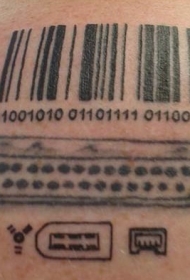 黑色的条形码和电脑端口纹身图案