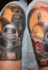 手臂逼真的卡通怪物纹身图案