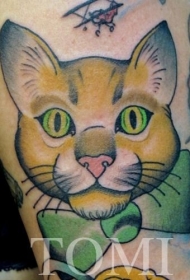 手绘风格猫纹身图案