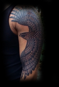 华丽设计的彩色鹰手臂纹身图案