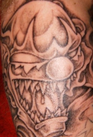 邪恶锋利牙齿的小丑纹身图案