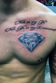 奇妙的彩色钻石和字母纹身图案