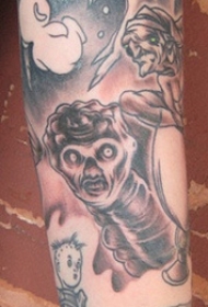 男孩和被捕捉的怪物手臂纹身图案