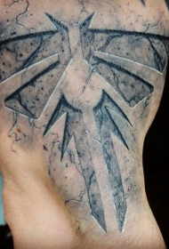 大臂幻想风格黑色立体有趣的纹身图案