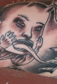 长舌头儿童小丑纹身图案