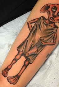 肩部全新风格的彩色电影搞笑怪物纹身