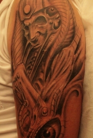 埃及木乃伊和眼睛手臂纹身图案