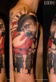 PS图象处理软件风格的彩色复古人纹身