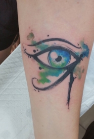 手臂自制像彩色埃及符号纹身图案