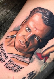 新的学校风格著名演员肖像纹身