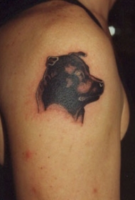 大臂狗头纹身图案