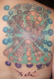 肩部彩色达利艺术纹身图案
