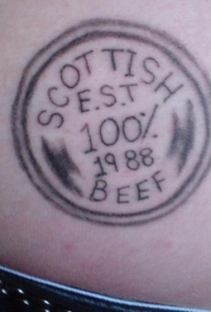 圆形和英文字母纹身图案