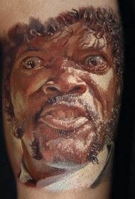 电影人物脸部肖像彩色纹身图案