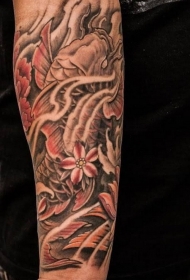 手臂日本大游泳鱼纹身图案