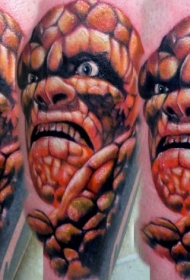 彩色神奇卡通石头人纹身图案