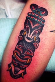 简单的彩色部落图腾手臂纹身图案