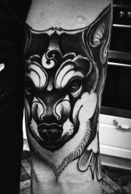 手臂new school黑色纹身图案