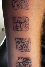 阿兹特克神字符纹身图案
