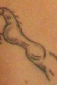 肩部简约的小马纹身图案