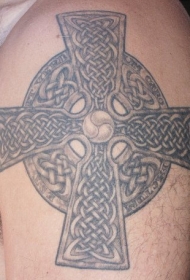 黑色凯尔特十字架纹身图案