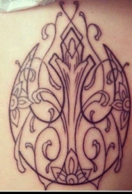 简单的黑色线条标志藤蔓纹身图案