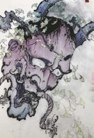 创意彩绘植物纹身般若纹身手稿素材